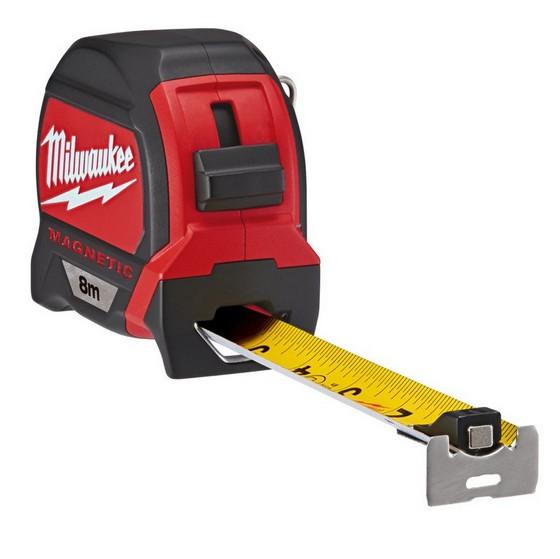 Рулетка Milwaukee ПРЕМИУМ магнитная 8м / ширина 27мм 1шт
