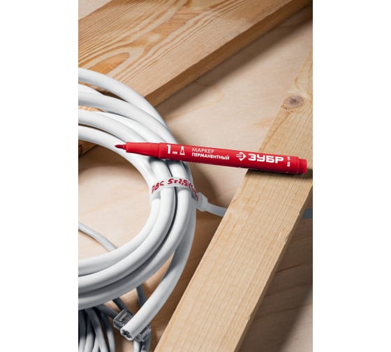 Маркер перманентный ЗУБР красный 1мм.  06320-3 в Екатеринбурге 
