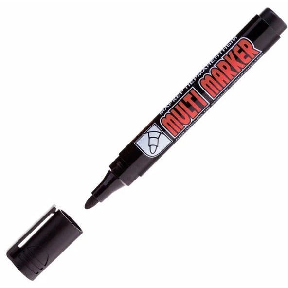 Маркер перманентный Crown Multi Marker (черный), пулевидный, 3мм  CPM-800 в Волгограде 