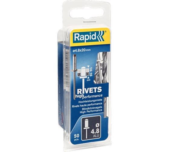 Заклепка алюм/сталь RAPID 4,8х20мм. (50шт)  5000391 в Екатеринбурге