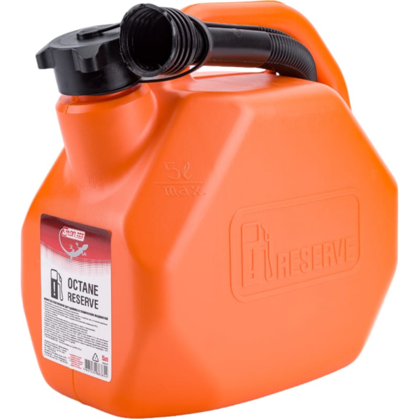 Канистра 3ton OCTANE RESERVE 5л оранжевая для топлива, усиленная, в комплекте с крышкой и лейкой 55381