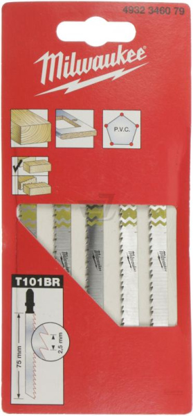 Полотна для лобзика Milwaukee T101BR 75мм 5шт.