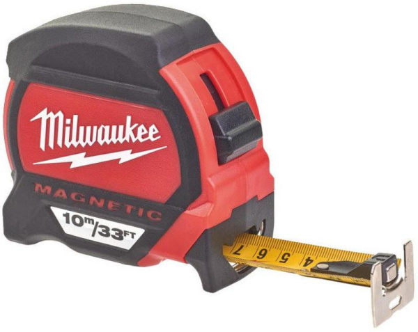 Рулетка Milwaukee ПРЕМИУМ магнитная 10м-33фт / ширина 27мм