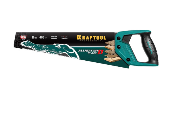Ножовка по дереву Kraftool Alligator BLACK 3D 400мм. 11TPI  15205-40 в Екатеринбурге 