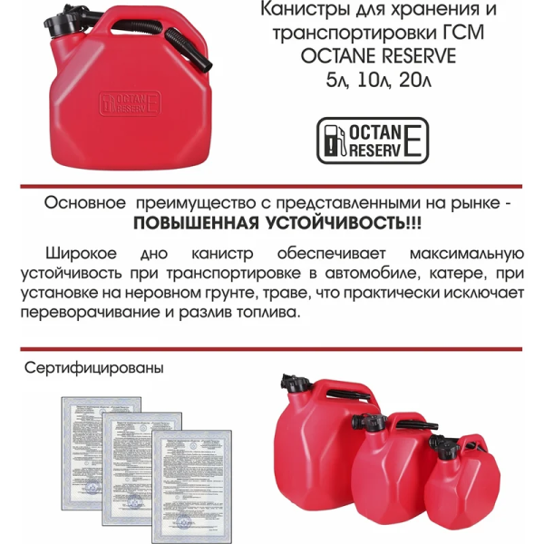 Канистра 3ton PROFI 5л Красная для топлива в комплекте с крышкой и лейкой  55297 в Екатеринбурге