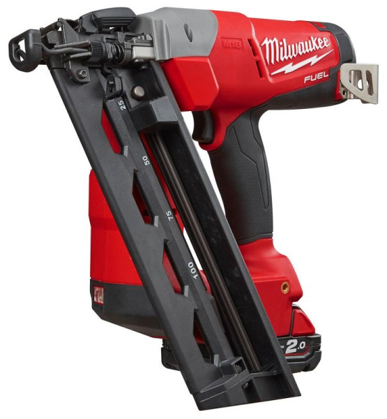 Аккумуляторный гвоздезабиватель Milwaukee M18 CN16GA-202X FUEL (Li-Ion2Ач)
