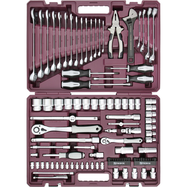 Набор инструмента THORVIK 1/4", 1/2"DR, 101пр. 054011