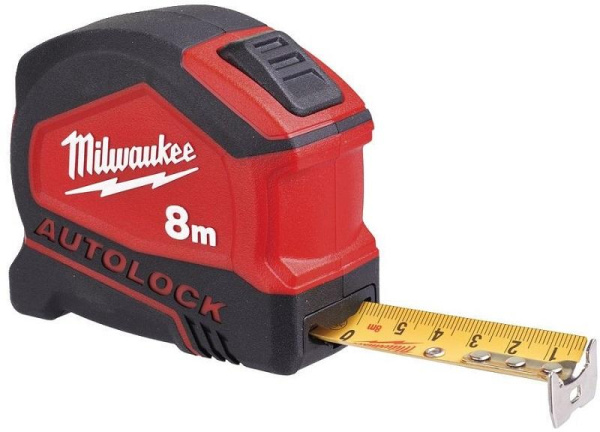 Рулетка MILWAUKEE AUTOLOCK 8 М / 25 ММ (1ШТ) 4932464664
