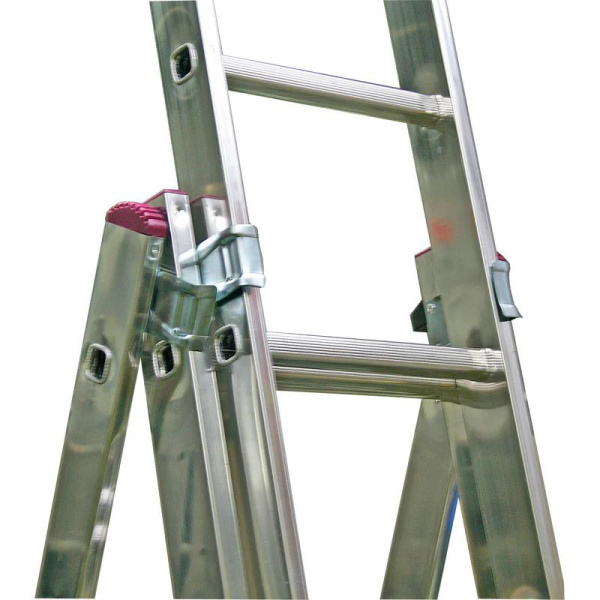 Лестница алюминиевая трехсекционная  с функцией лестничных пролетов KRAUSE CORDA 3х9 010391 в Волгограде