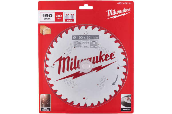 Пильный диск Milwaukee по дереву 190х30х1,6 Z36 4932471301