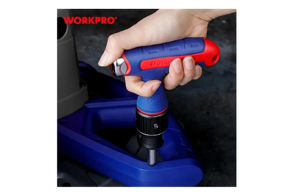Отвёртка реверсивная Т-образная WORKPRO 7-В-1 с трещоткой PRO 2X DRIVE Dual-Drive  WP221072 в Волгограде 
