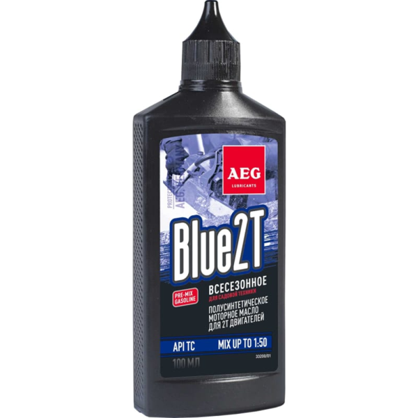 Масло двухтактное AEG BLUE 2T Motor Oil API TC 2Т п/с 100мл  33200