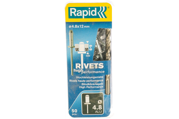 Заклепка алюминий/сталь RAPID 4,8х12мм. 50шт  5000388 в Екатеринбурге