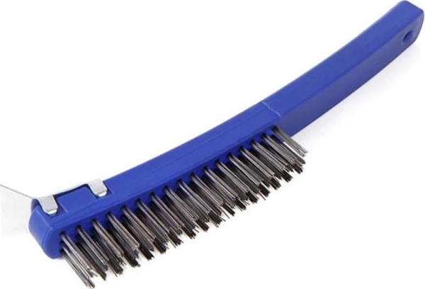Щетка ручная WORKPRO стальная, 4-рядная, со скребком  WP253001 в Екатеринбурге 