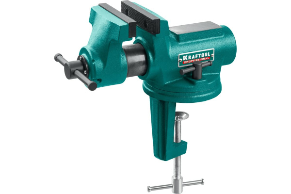 Тиски со струбциной универсальные мобильные KRAFTOOL 100мм. развод губок 65мм.  32710-100 в Екатеринбурге